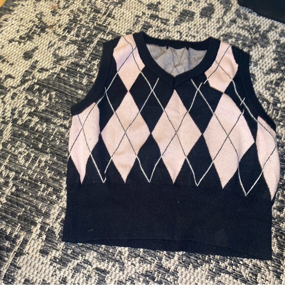 Argyle cropped cardigan